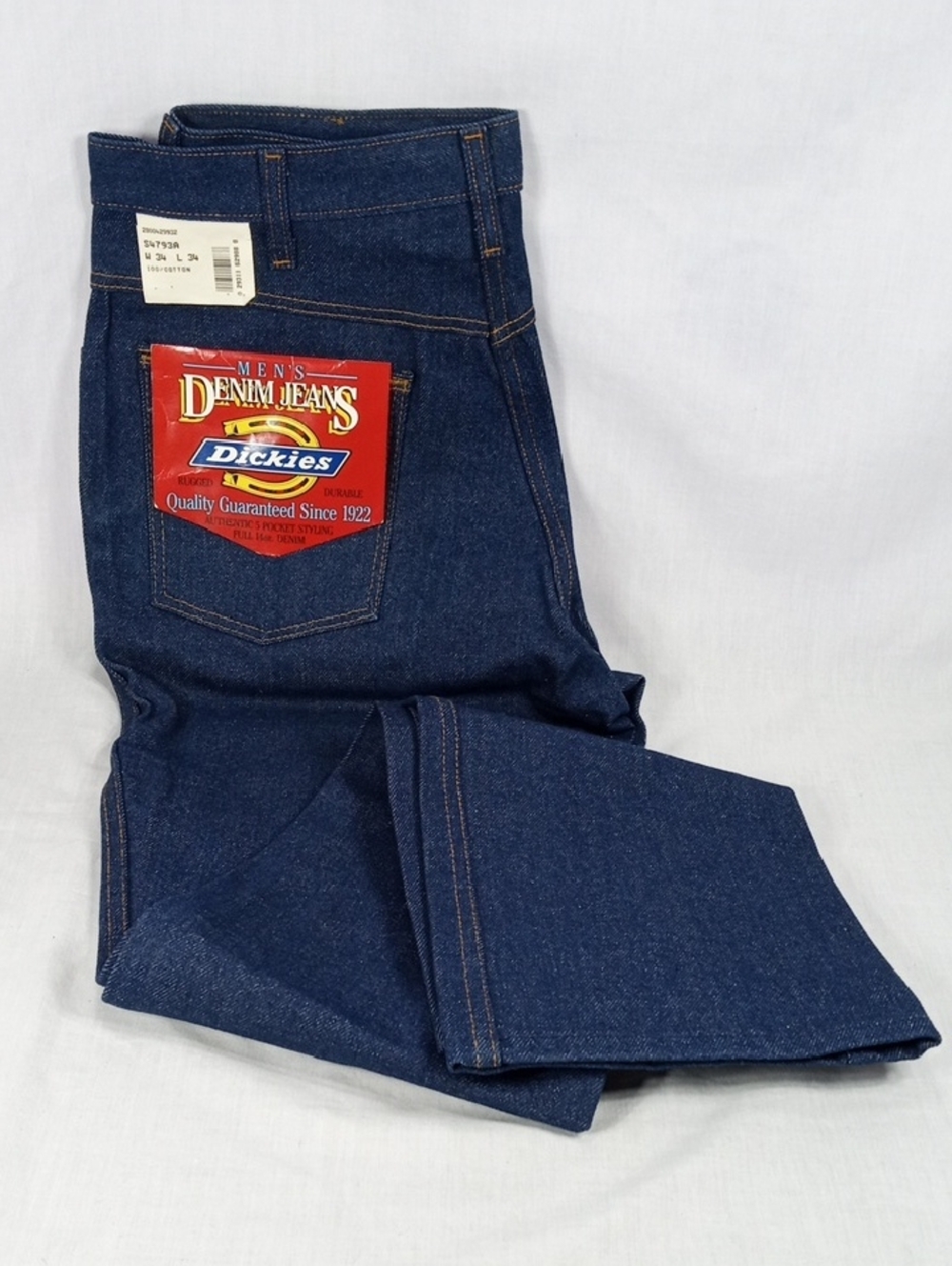 Vintage Dickies Denim Jeans Waist 34 X Length 34 USA Talon 42 Zipper